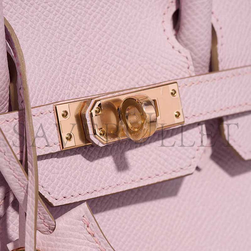 H**mes MASTER BIRKIN 25 EPSOM ROSE-GOLD HARDWARE ROSE SAKURA 635247 (25*20*13cm)